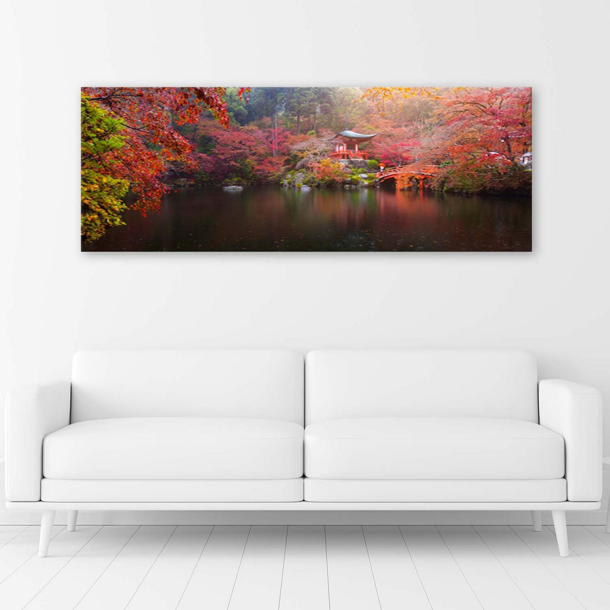 LEINWANDBILD Japan in Herbstfarben 120x40cm - Rot, Textil (120/40cm) - Feeby