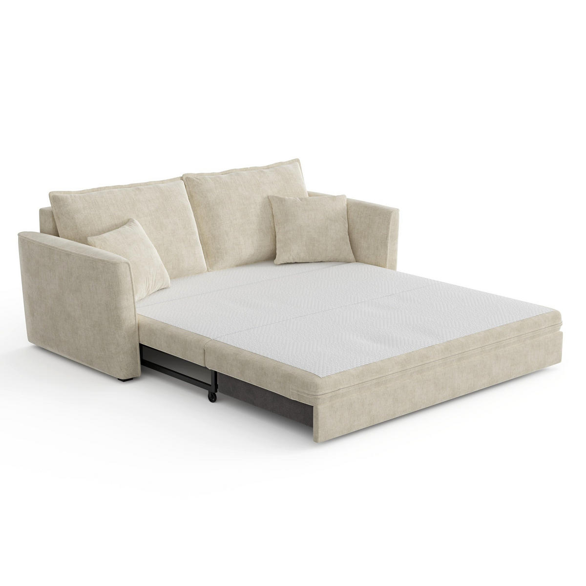 SCHLAFSOFA GERADE Rastergewebe Creme 180cm - Creme, Textil (180/97/93.5cm) - Sia Home