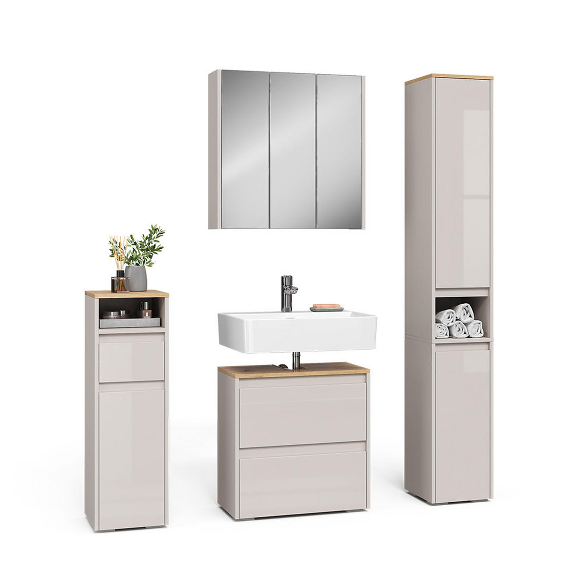 KUPAONSKI SET 4 KOMADA Majest Kašmir/Obrtnički rad - kašmir, leseni material (60.1/62/30.1cm) - Vicco