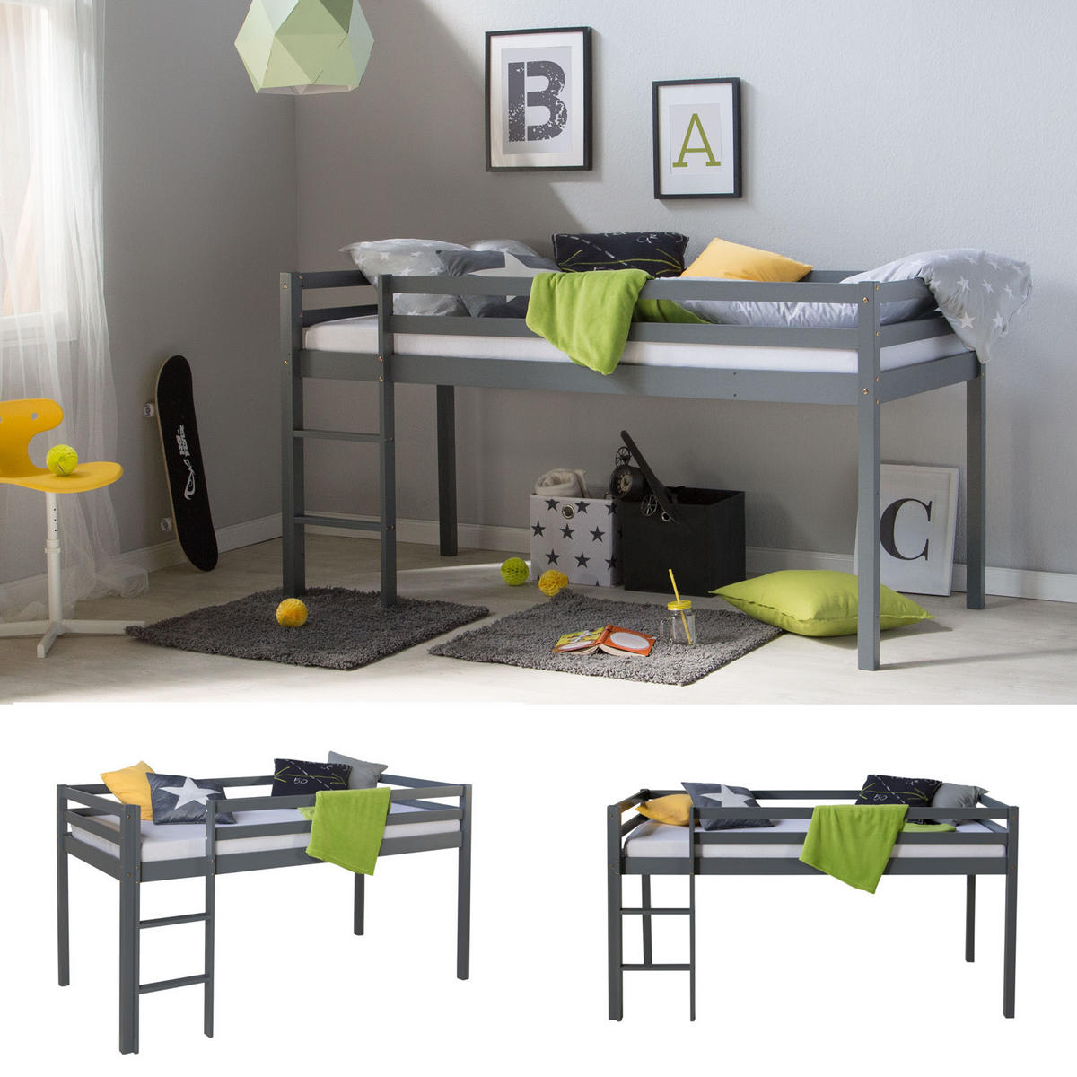 HOCHBETT 90/200 cm Grau - Grau, Holz - Homestyle4u