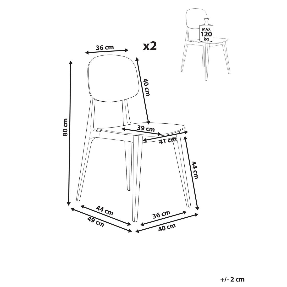 GARTENSTUHL 2er-Set Violett Kattavia - Violett, Kunststoff (40/80/49cm) - Beliani