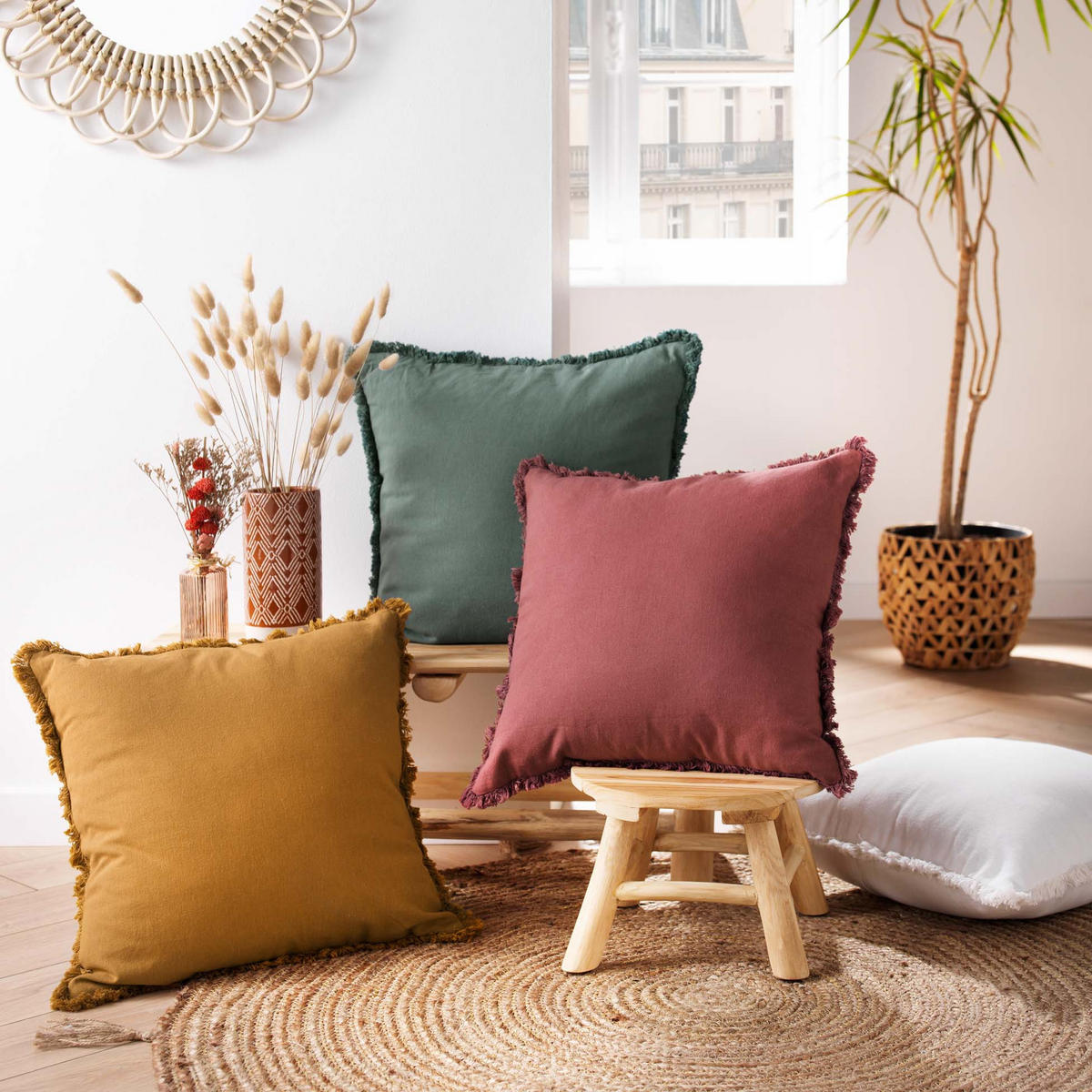 ZIERKISSEN Eve 45/45 cm - Terracotta, Naturmaterialien (45/45cm) - Douceur d´intérieur