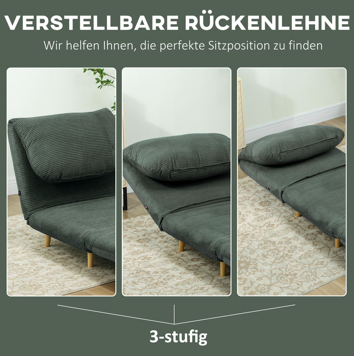 SCHLAFSESSEL 82/89/83 cm grün aus Polyester mit Schlaffunktion - Grün, Textil (89/83/82cm) - OKWISH