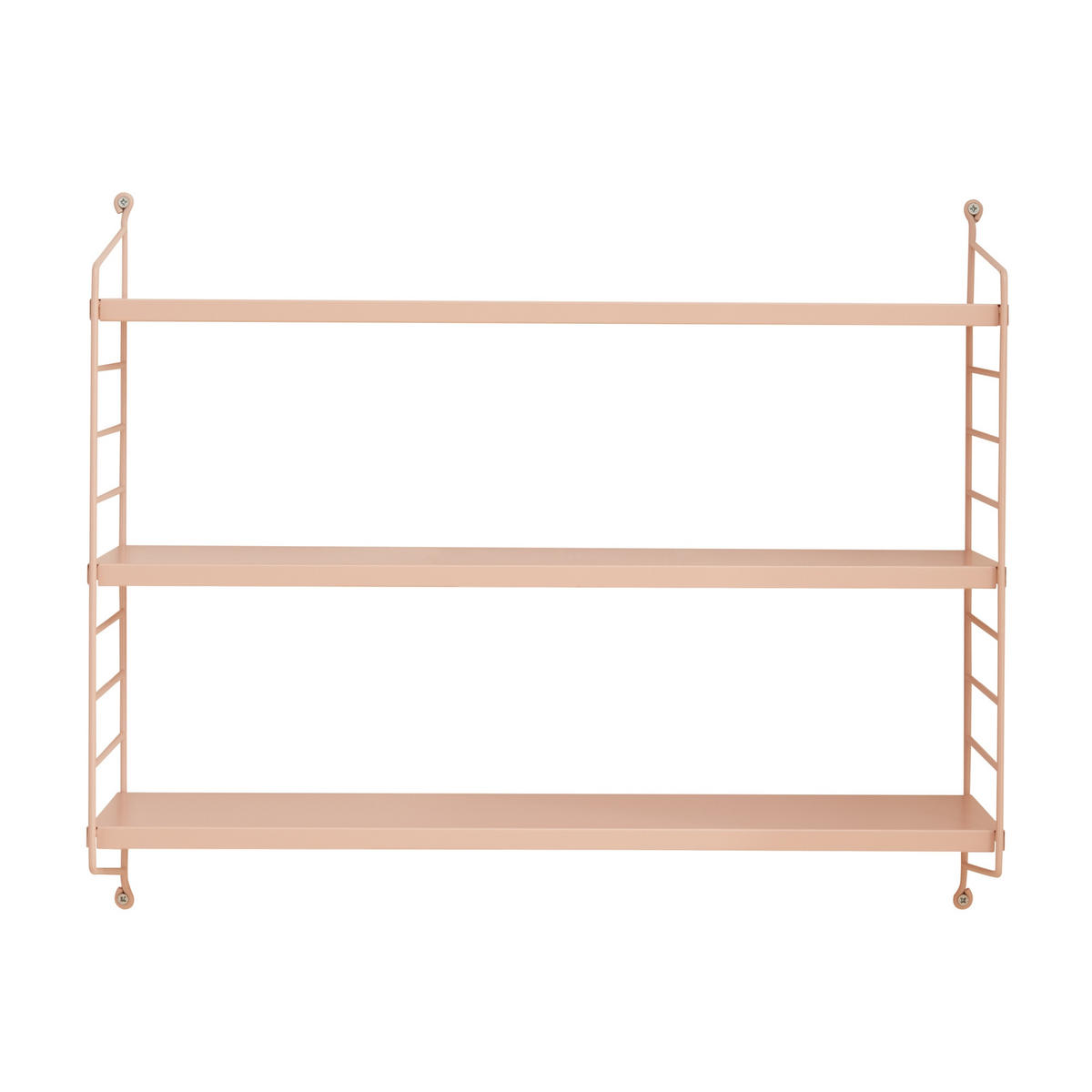 SADA NÁSTĚNNÝCH POLIČEK 2 KS Strängnäs - béžová, kov (60/50/15cm) - [en.casa]