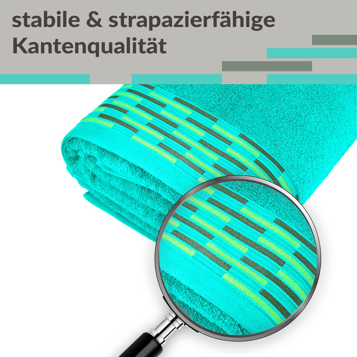 DUSCHTUCH Lugano Türkis 2er 70x140 cm - Türkis, Textil (70/140cm) - Lashuma