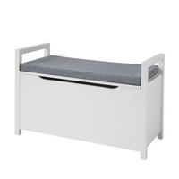 SCHUHBANK Weiß - Weiß, Holzwerkstoff (86/54/38cm) - SoBuy