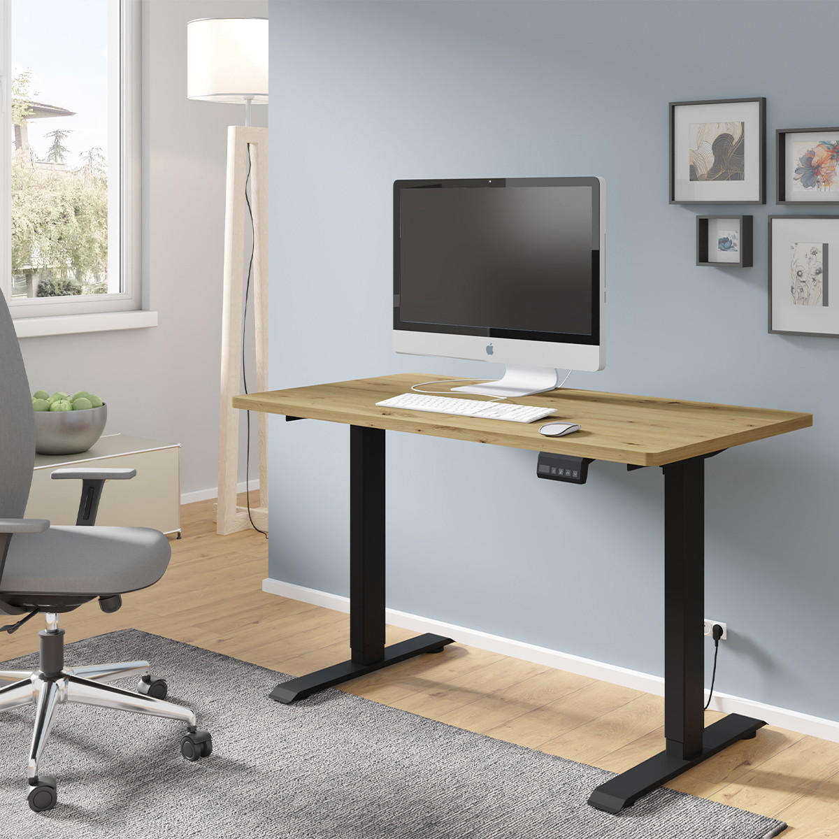 SCHREIBTISCH Ergo Holz und Schwarz - Schwarz, Holzwerkstoff (65/120/73cm) - Petits-meubles