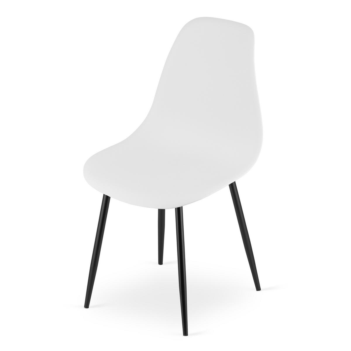 ESSZIMMERSTUHL KALEO weißer Sitz, schwarze Beine - Schwarz/Weiß, Kunststoff (46/84/51cm) - Valora