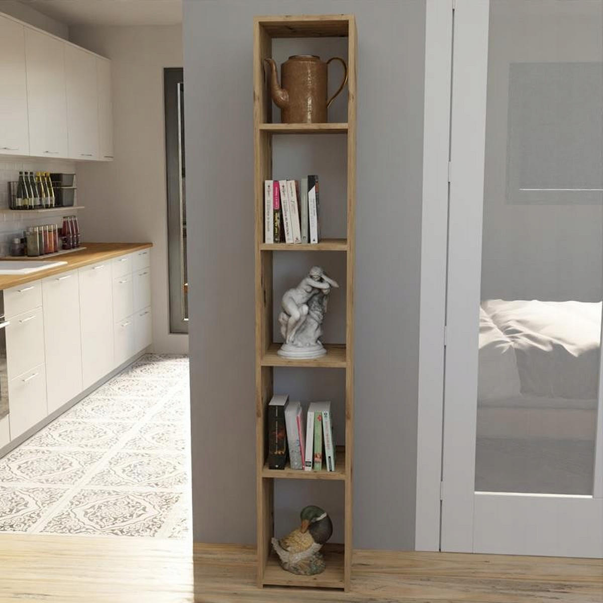 BÜCHERREGAL 180 EX3 Artisan Eiche 30/30/180 cm - Eiche Artisan, Holzwerkstoff (30/180/30cm) - Matkam Möbel