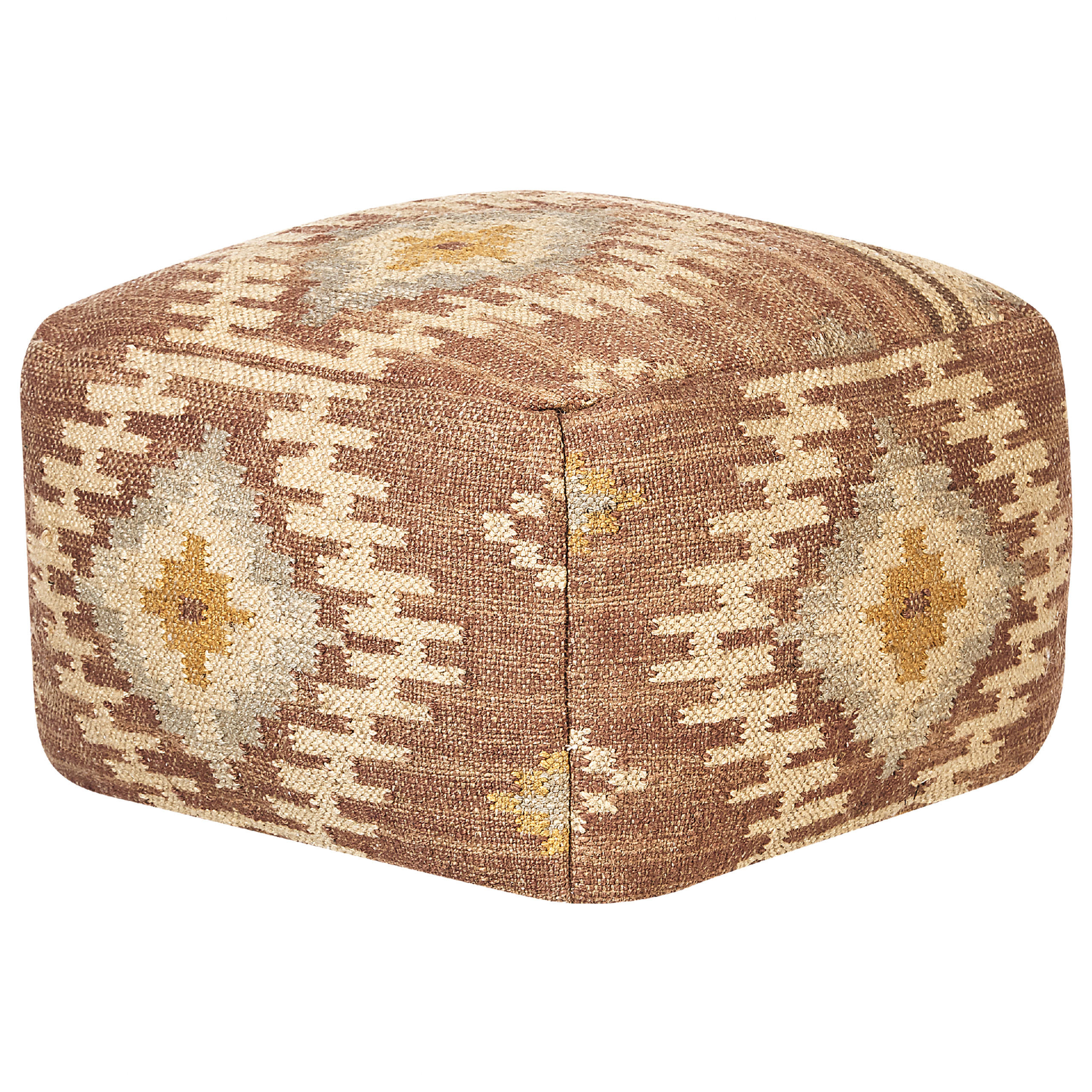 POUF Beel 50/50/30 cm - Rot, Naturmaterialen (50/30/50cm) - Beliani