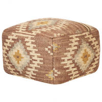 POUF Beel 50/50/30 cm - Rot, Naturmaterialen (50/30/50cm) - Beliani