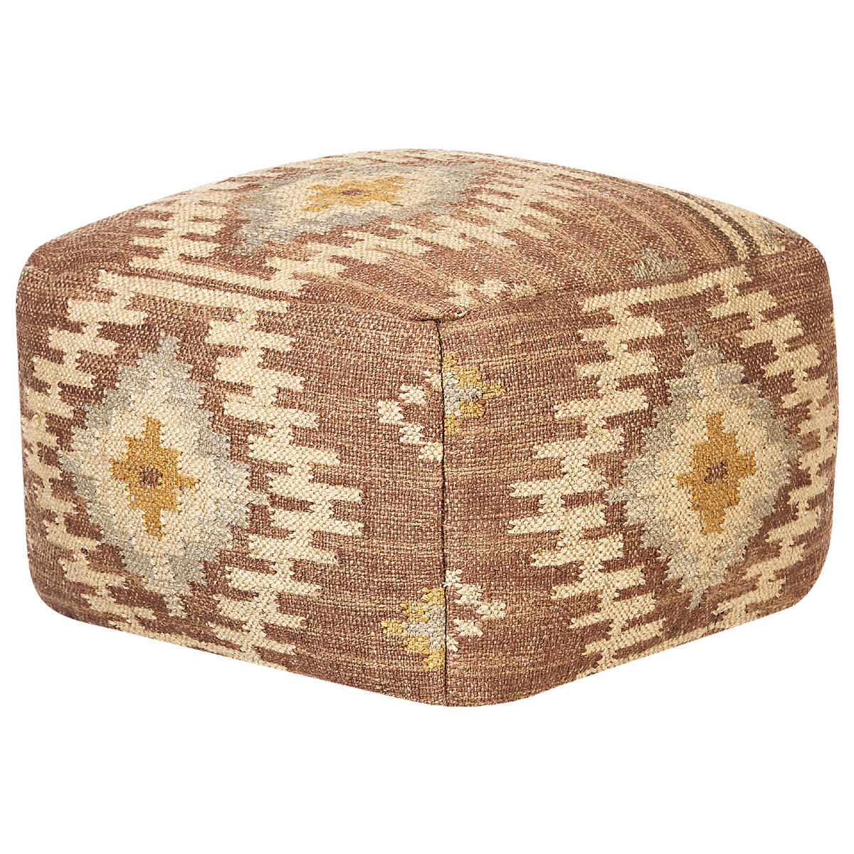 POUF Beel 50/50/30 cm - Rot, Naturmaterialen (50/30/50cm) - Beliani