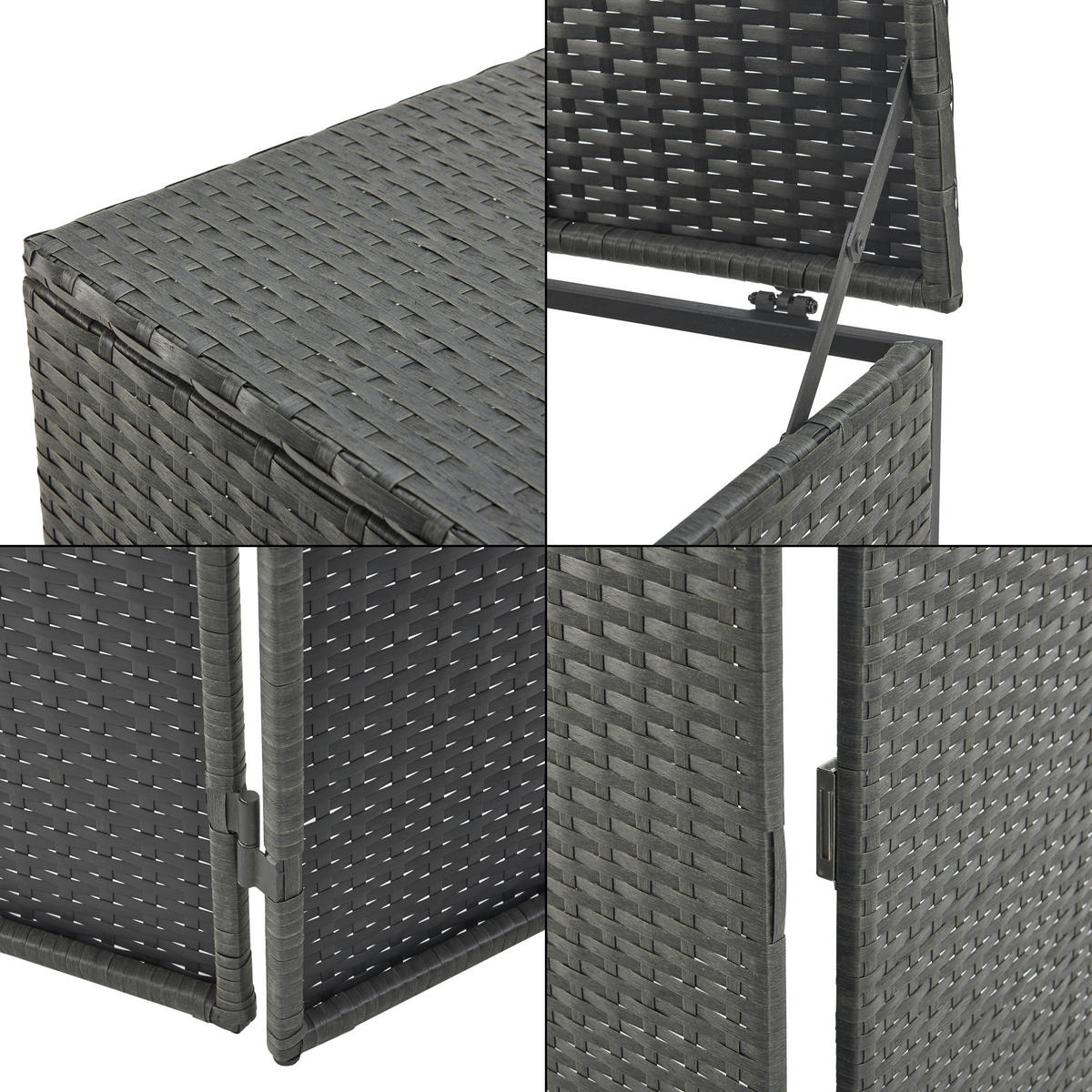 MÜLLTONNENBOX Widnau - Dunkelgrau, Kunststoff (70/109/78cm) - [en.casa]