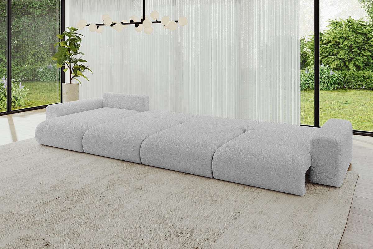 WOHNLANDSCHAFT mit Schlaffunktion ESKAR-U2-464x176x84cm Hellgrau - Anthrazit/Hellgrau, Holzwerkstoff/Kunststoff (176/72/464cm) - ALTDECOR