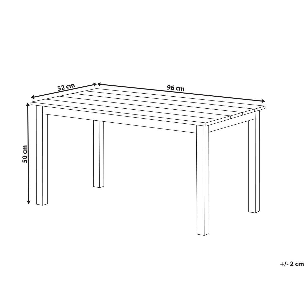 GARTENTISCH Heller Holzfarbton Messina - Hellbraun/Weiß, Kunststoff (96/52/50cm) - Beliani