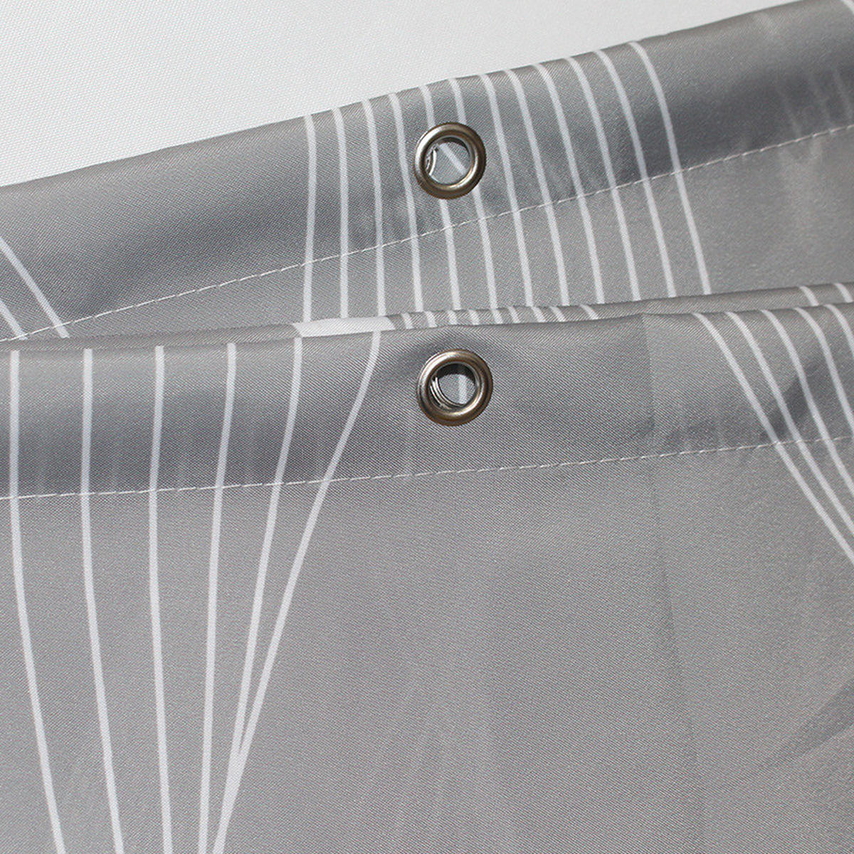 DUSCHVORHANG Grau Polyester waschbar wasserdicht mit Ringen - Grau, Textil (240/200cm) - MCBOSON