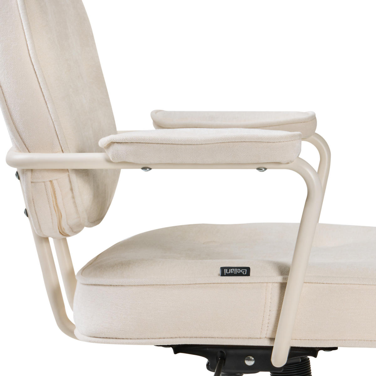 SCHREIBTISCHSTUHL Stoff Cremeweiß Paramus - Weiß, Kunststoff (60/81/65cm) - Beliani