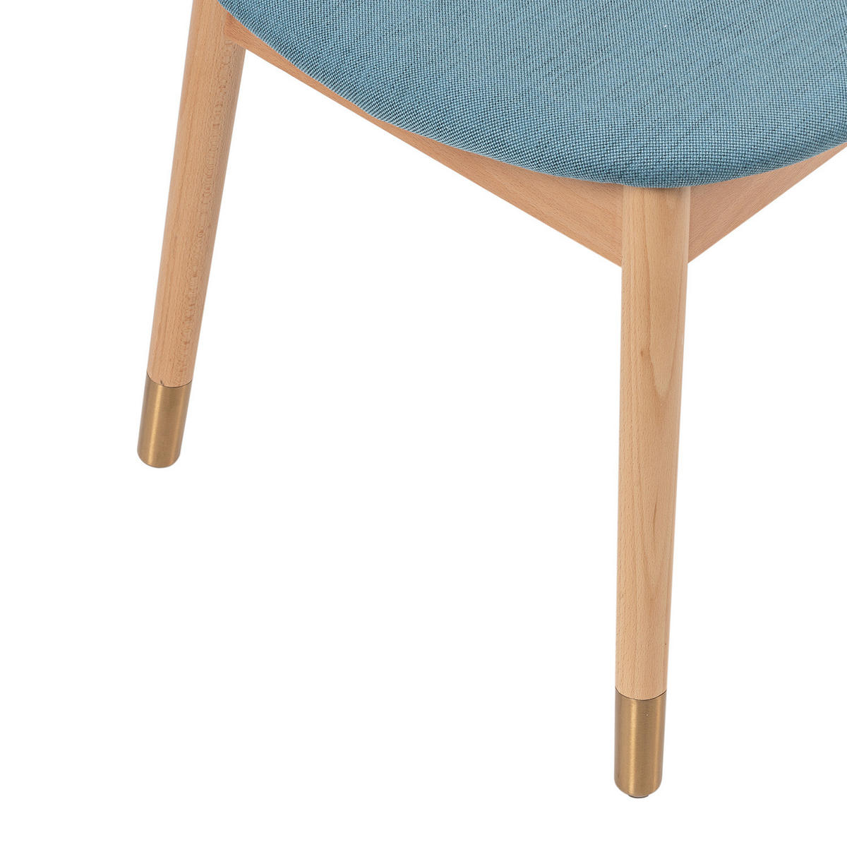 ESSZIMMERSTUHL - 2er-Set, Rattan & Webstoff / Buche massiv - Blau, Naturmaterialien (55/84/48cm) - home24