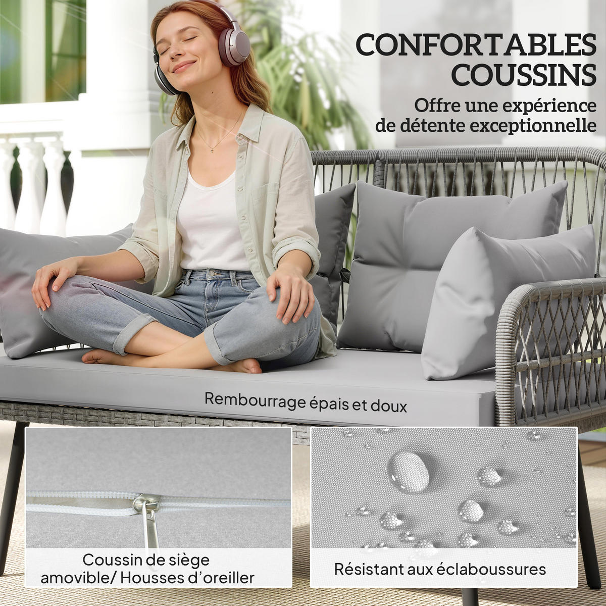GARTENBANK DE-13512 Dunkelgrau - Dunkelgrau, Metall (115/82/61cm) - ComfortXL