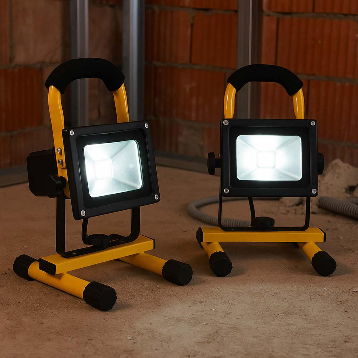 LED BAUSTRAHLER Gelb Beweglich 2er Set - Gelb, Glas (14.5/16.4/22.5cm) - Globo Lighting