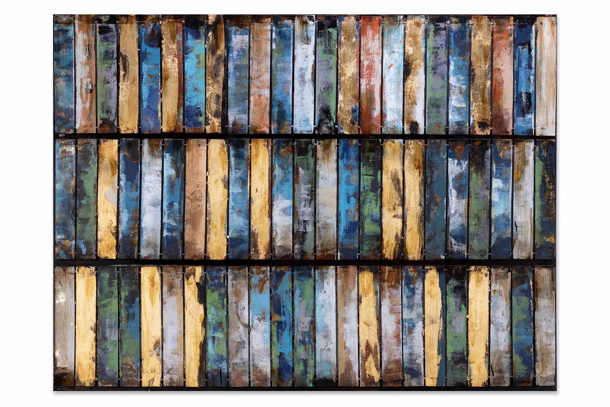 METALLBILD Blau 100/70 cm - Blau, Metall (8.8/70cm) - KUNSTLOFT