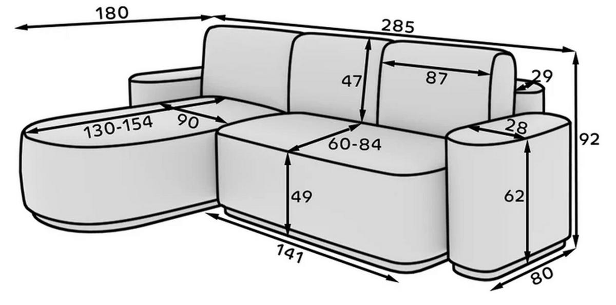 ECKSOFA RUMA - Dunkelgrün (Enjoy 35) - Dunkelgrün, Holzwerkstoff (285/180cm) - Möblo
