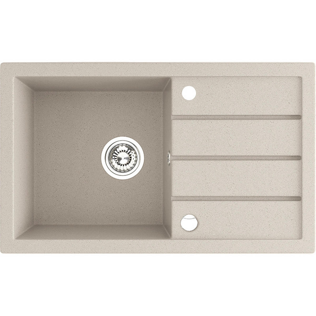 EINBAUSPÜLE Trzynastka Beige, Einzelbecken, 48/79/18,5 cm - Beige, Stein (48/18.5/79cm) - bad land