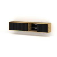 TV LOWBOARD Artisan Eiche, Schwarz 156/31/31 - Schwarz, Holzwerkstoff (156/31/31cm) - RAUMHIRSCH FURNITURE