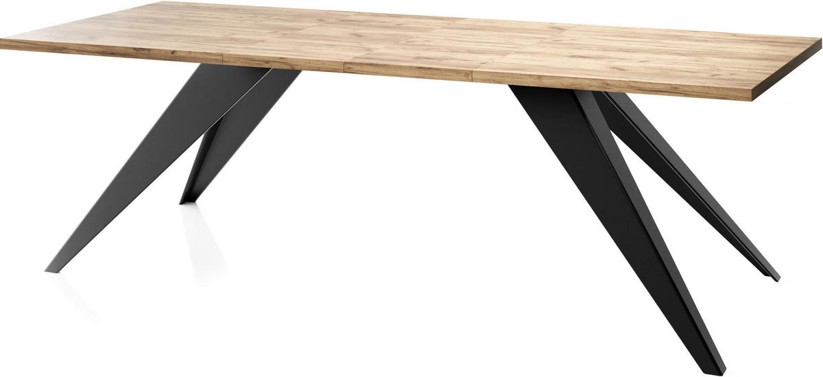 ESSTISCH Vance rechteckig ausziehbar, Craft Eiche 140-240/80/76 cm - Eiche Wotan/Schwarz, Holzwerkstoff/Metall (140/80/76cm) - WFL GROUP