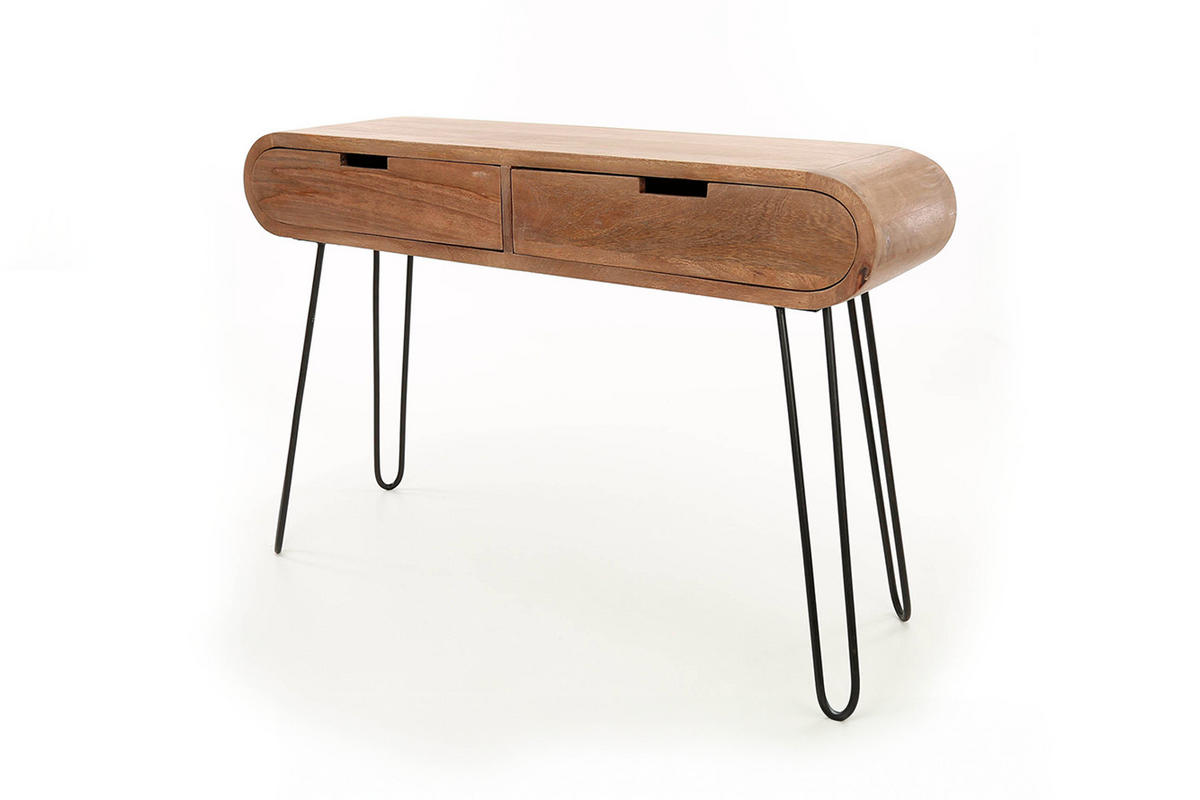 KONSOLENTISCH BARA Braun Holz - Schwarz/Braun, Holz (30/120/76cm) - KAWOLA