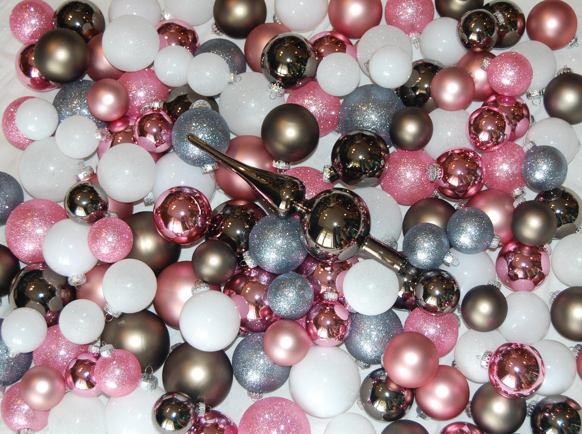 CHRISTBAUMSCHMUCK Kugelsortiment Komplettbaum Mehrfarbig 6cm (Glas / 217 Stk.) - Multicolor, Glas (6/6/6cm) - Krebs Glas Lauscha