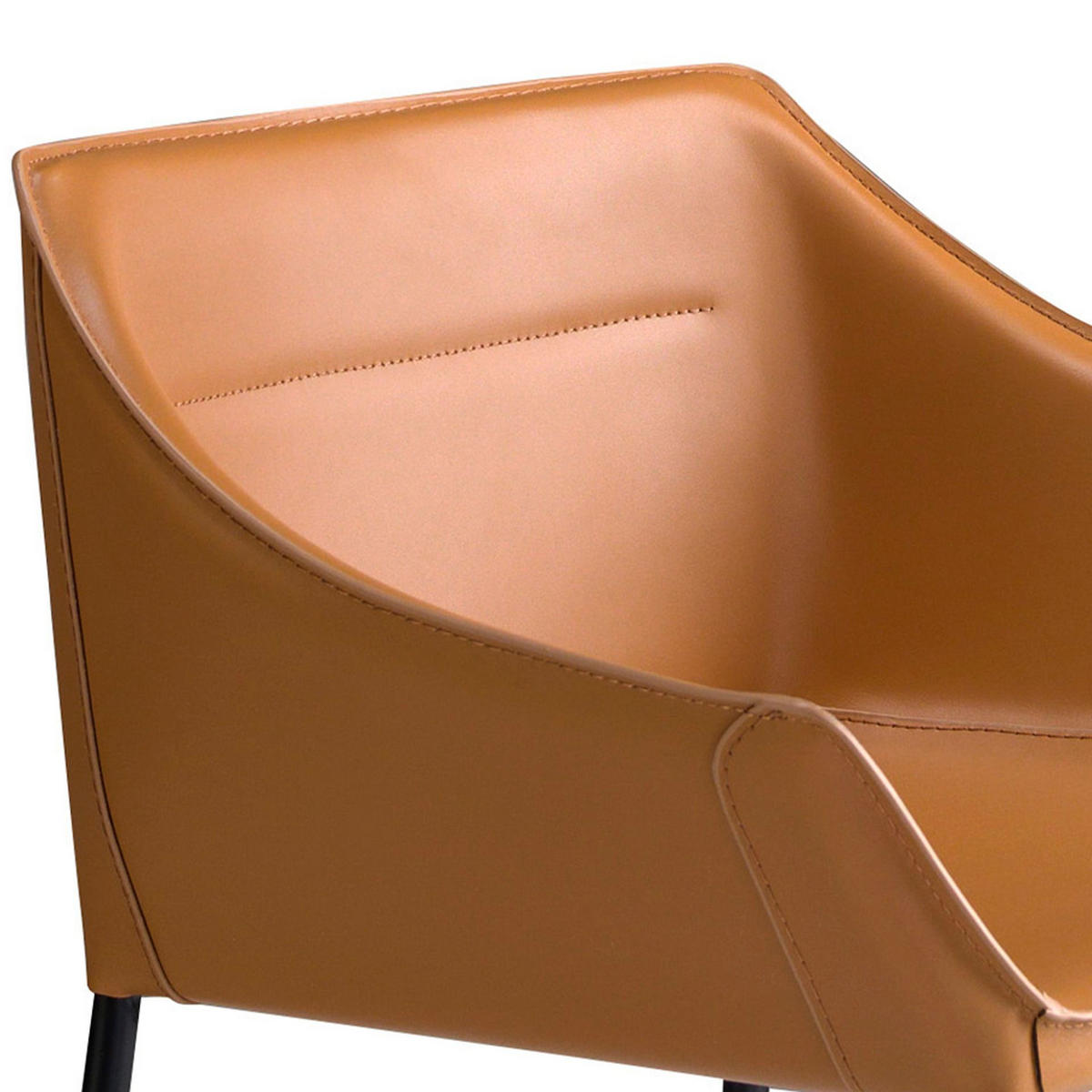 BARHOCKER Hocker aus braunem Kunstleder 59/55/92 cm - Schwarz/Braun, Leder (59/92/55cm) - ANGEL CERDA