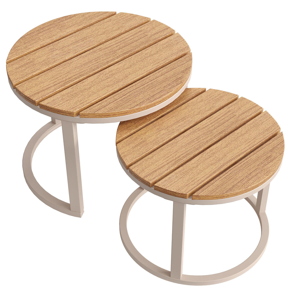 LOUNGEGARNITUR aus Eisen 200x73x76.5cm Beige mit 8 cm Polstern - Beige, Metall - Modfu