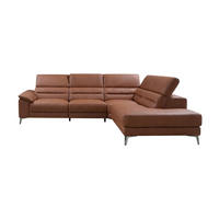 ECKSOFA Tucano Echtleder Cognacbraun - Cognac, Leder/Metall (258/232cm)