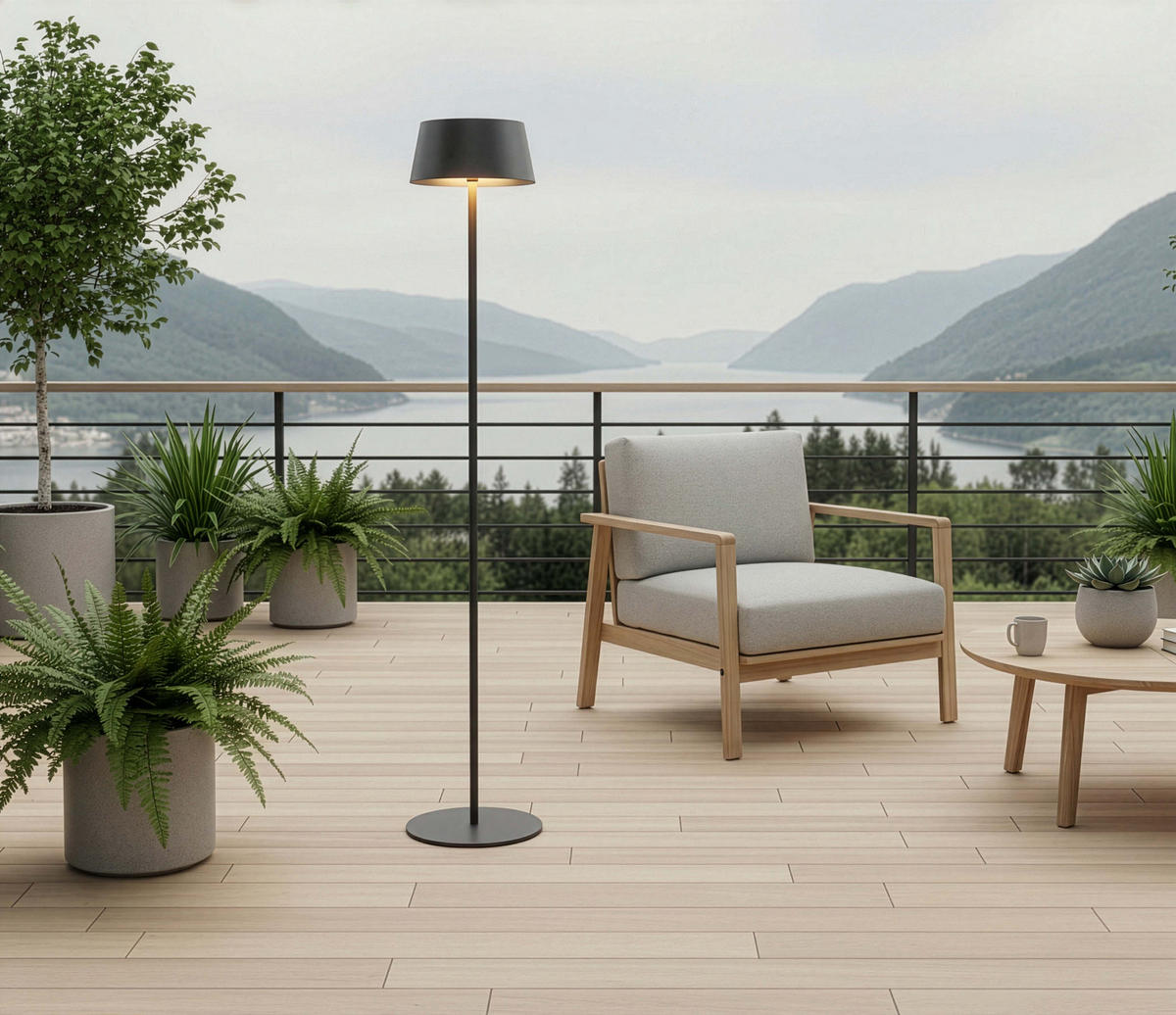 LED-STEHLEUCHTE Solar Outdoor bis zu 120cm Metall schwarz - Schwarz, Metall (23/23/120cm) - Northpoint