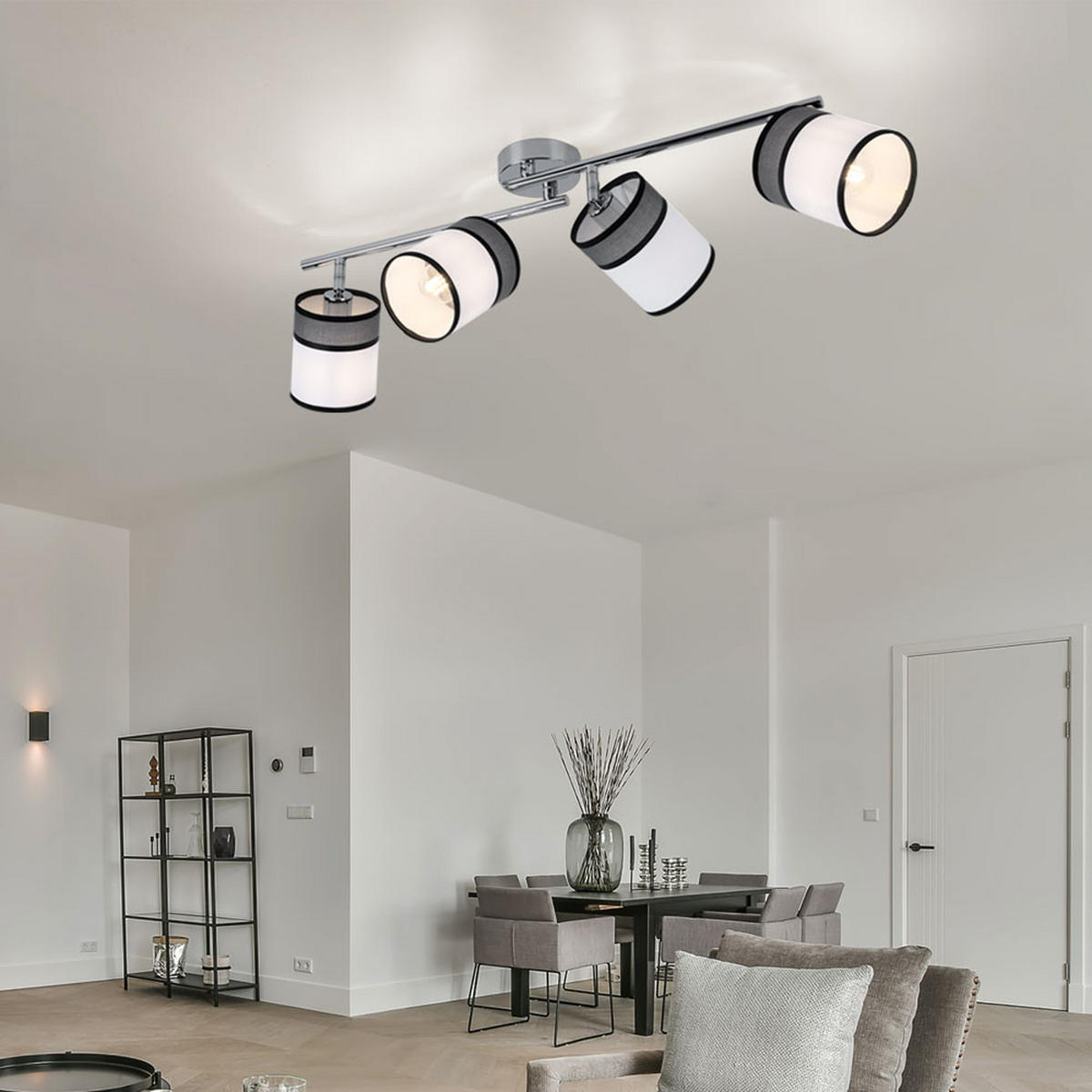 LED DECKENLEUCHTE DAVIE Weiß Metall - Weiß, Metall (88/10/22cm) - Wofi