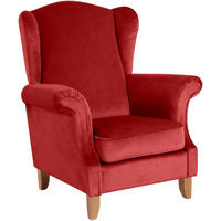OHRENSESSEL Katria Bezug Samtvelours Buche natur / ziegel - Rot, Kunststoff (88/108/84cm) - 58aufmkessel