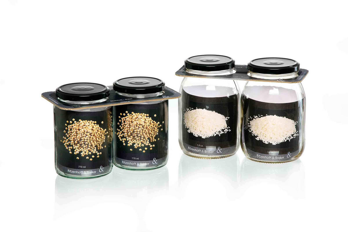 VORRATSGLÄSER-SET Mara transparent 770 ml 2er Set - Transparent, Glas (9/14/9cm) - Ritzenhoff Breker