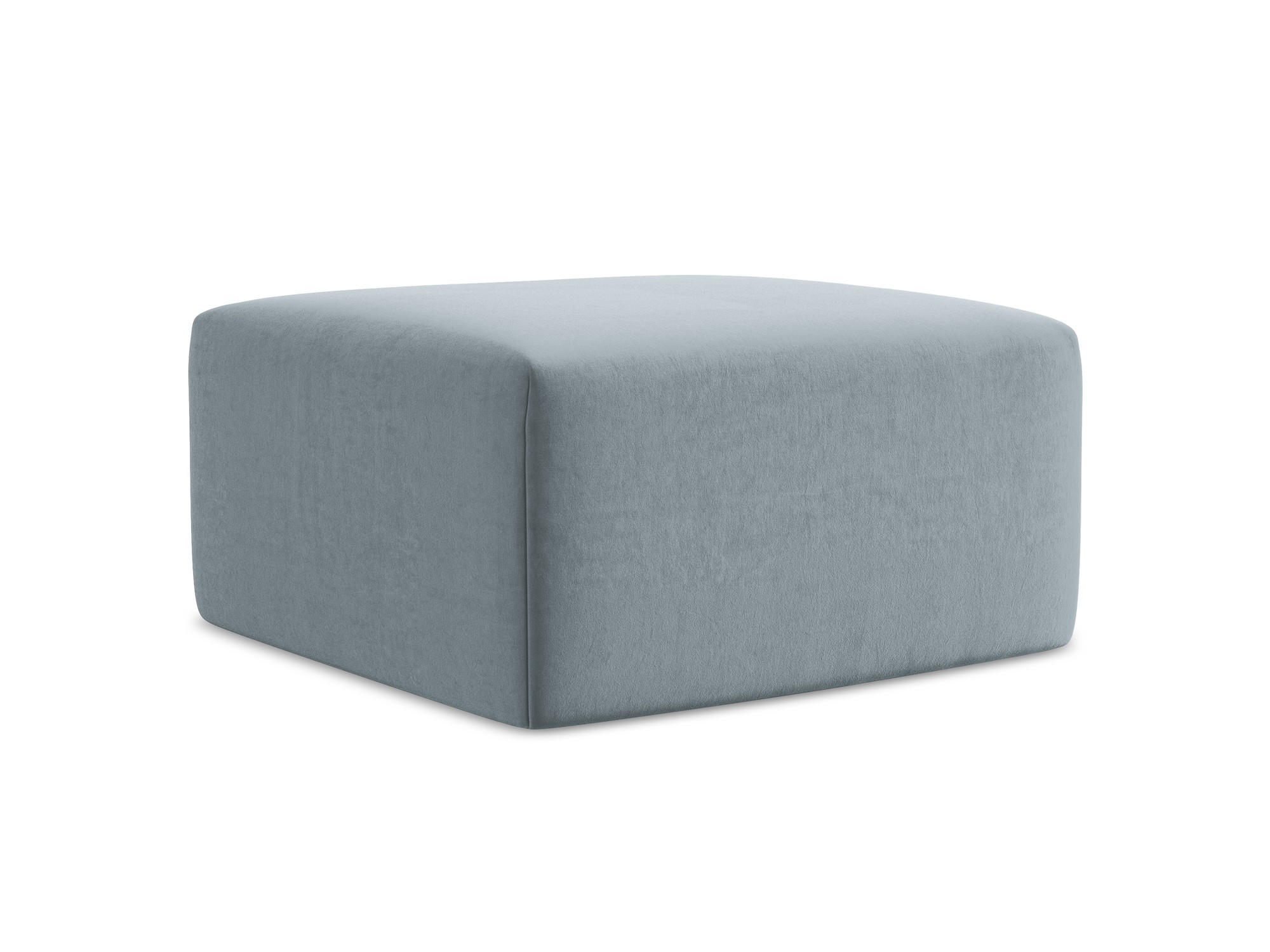 POUF Samt Stoff Blau - Schwarz/Hellblau, Holzwerkstoff/Kunststoff (75/37/75cm) - Makamii