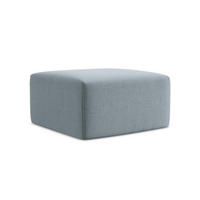 POUF Samt Stoff Blau - Schwarz/Hellblau, Holzwerkstoff/Kunststoff (75/37/75cm) - Makamii