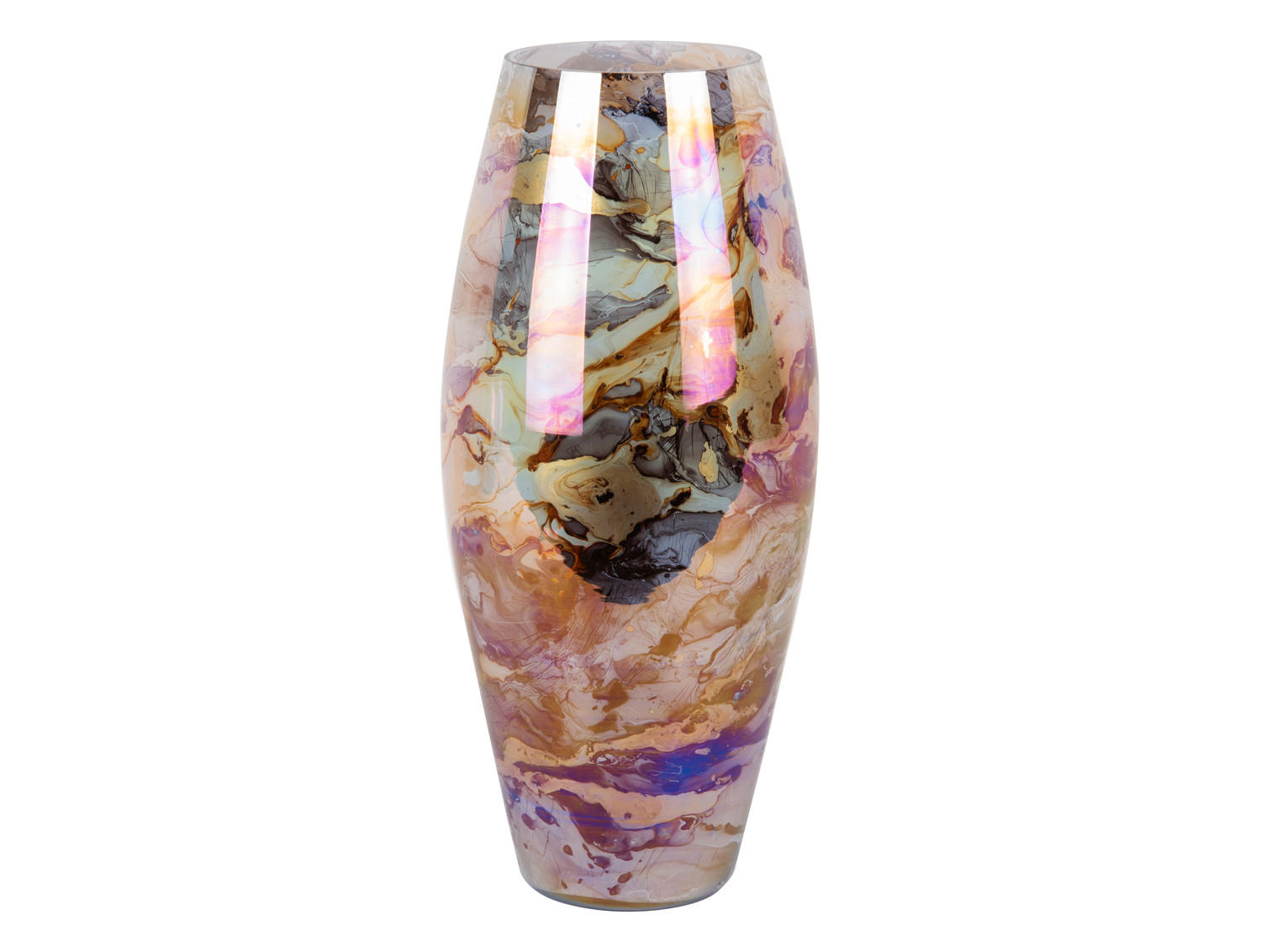 VASE Melange Cone 16/16/36 cm - Braun, Glas (16/36cm) - Present Time