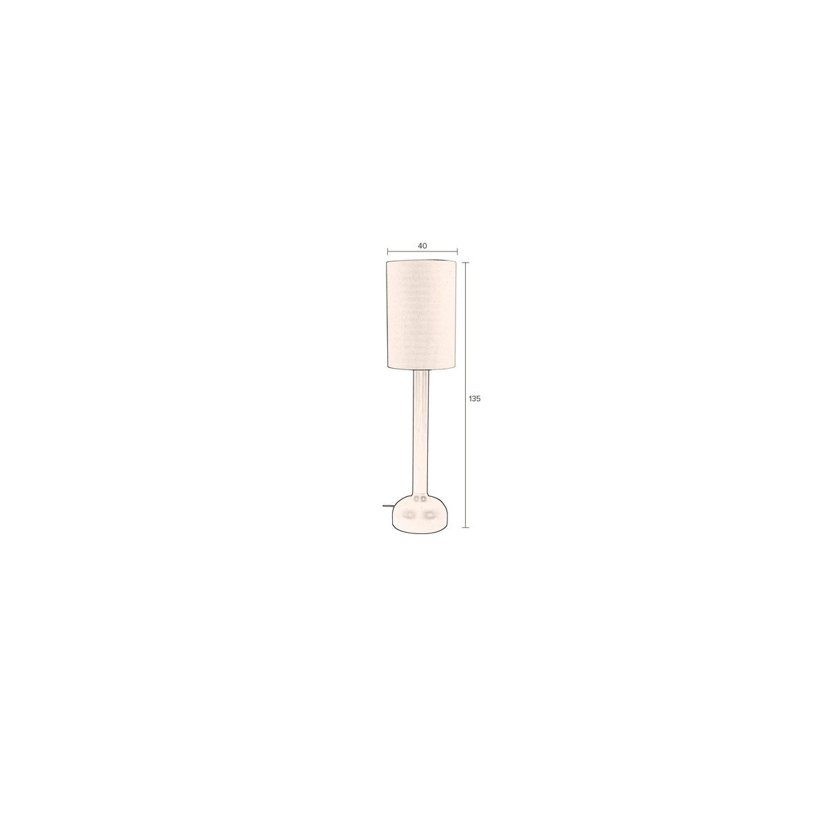 STEHLAMPE Jones - Beige, Holz (35/35/140cm) - Dutchbone