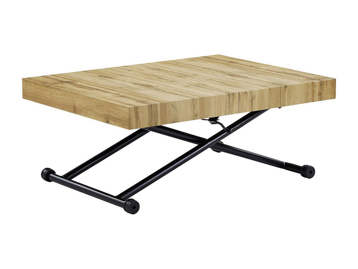 ESSTISCH - 4 Personen, 6 Personen - Holz, Platte - Schwarz, Naturfarben Hell - MORIALA - Schwarz/Naturfarben, Holz (90/220/75cm) - Vente-Unique