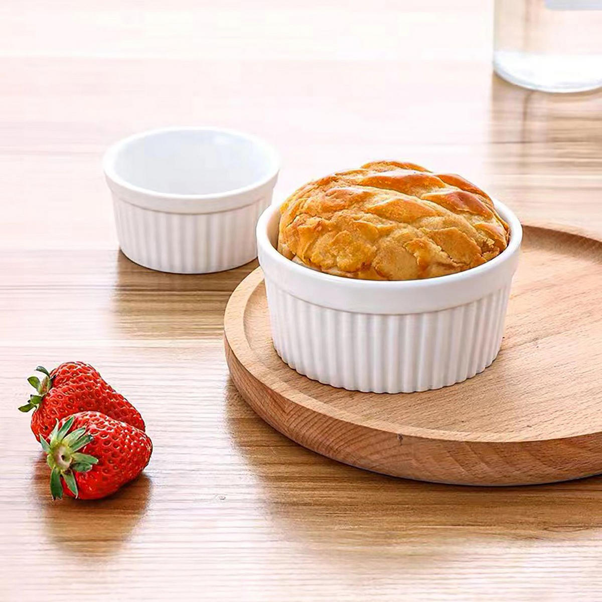 SOUFFLE AUFLAUFFORM Porzellan (6-tlg.) - Weiß, Keramik (7.8/4.6/7.8cm) - Intirilife