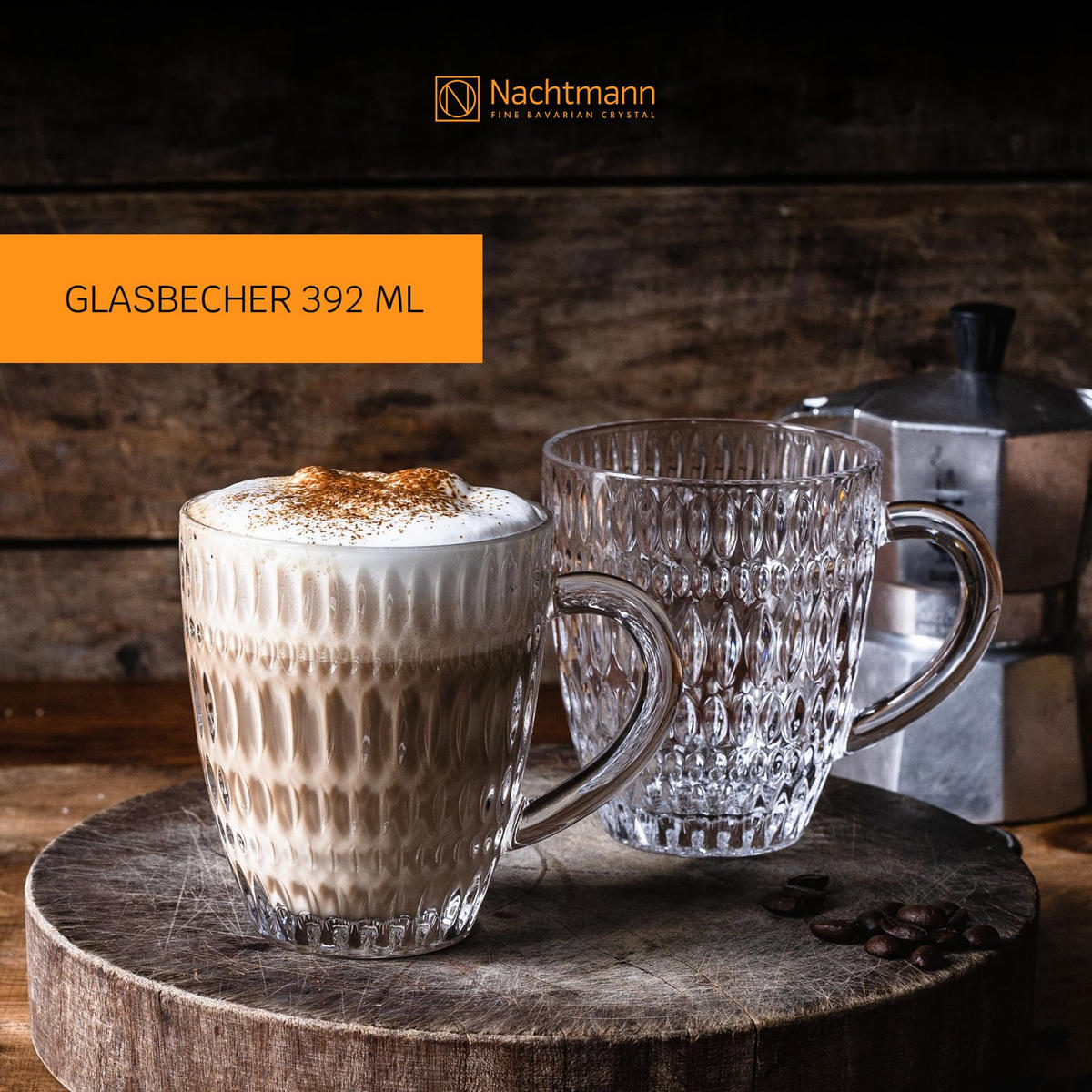 KAFFEEBECHER Ethno Barista transparent 392 ml 2er Set - Transparent, Glas (0.392L) - Nachtmann