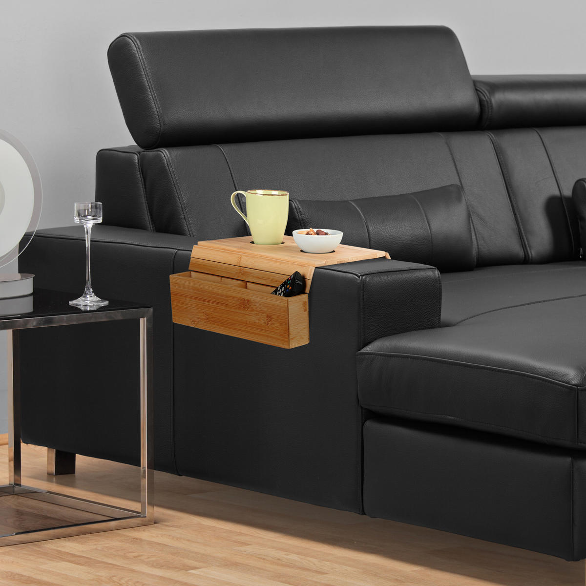 SOFATABLETT - Multicolor, Holz/Textil (50/5.5/33.5cm) - Relaxdays