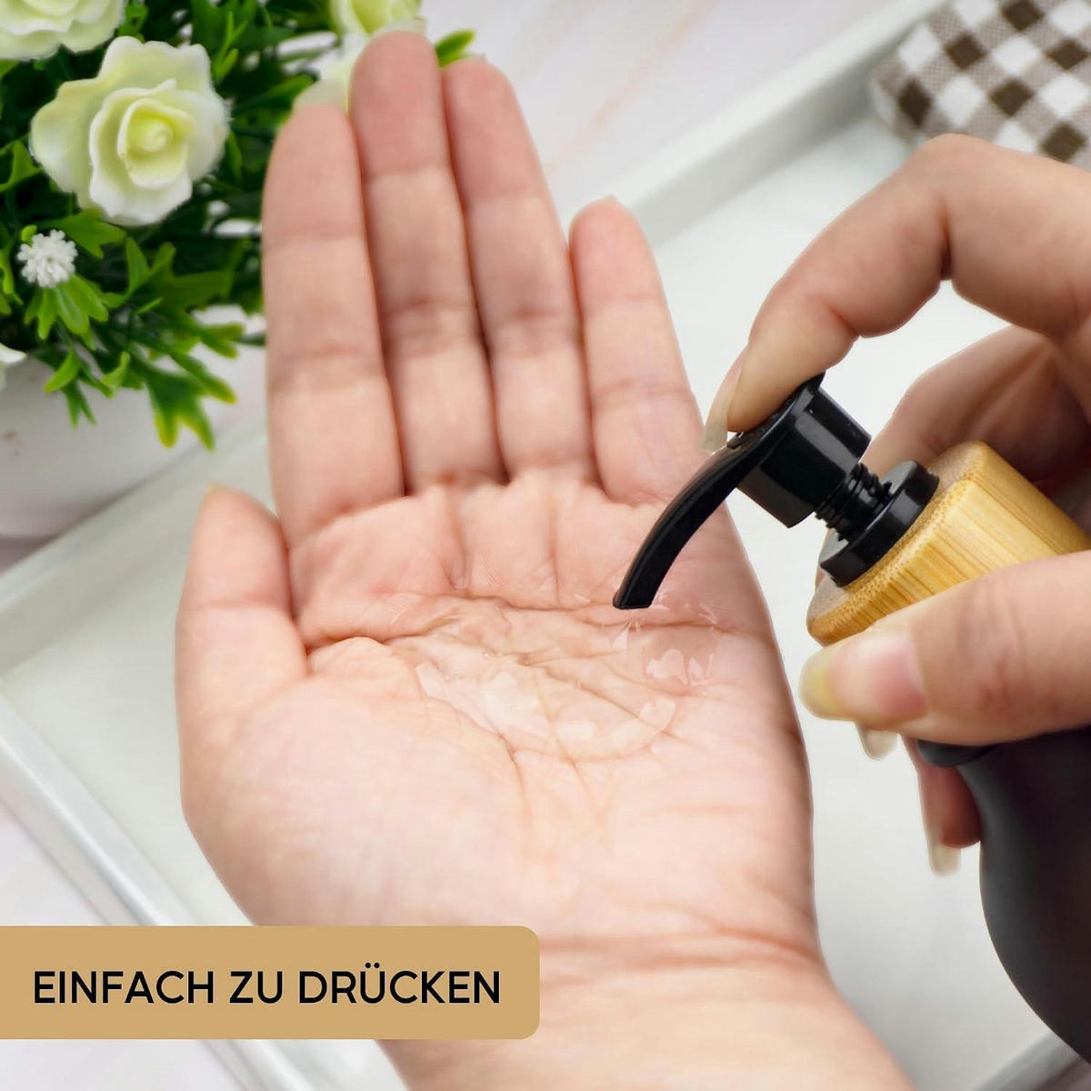 SEIFENSPENDER-SET 3 Stück 500ml PET Bernstein mit Etiketten - Braun, Kunststoff (7.4/19/7.4cm)