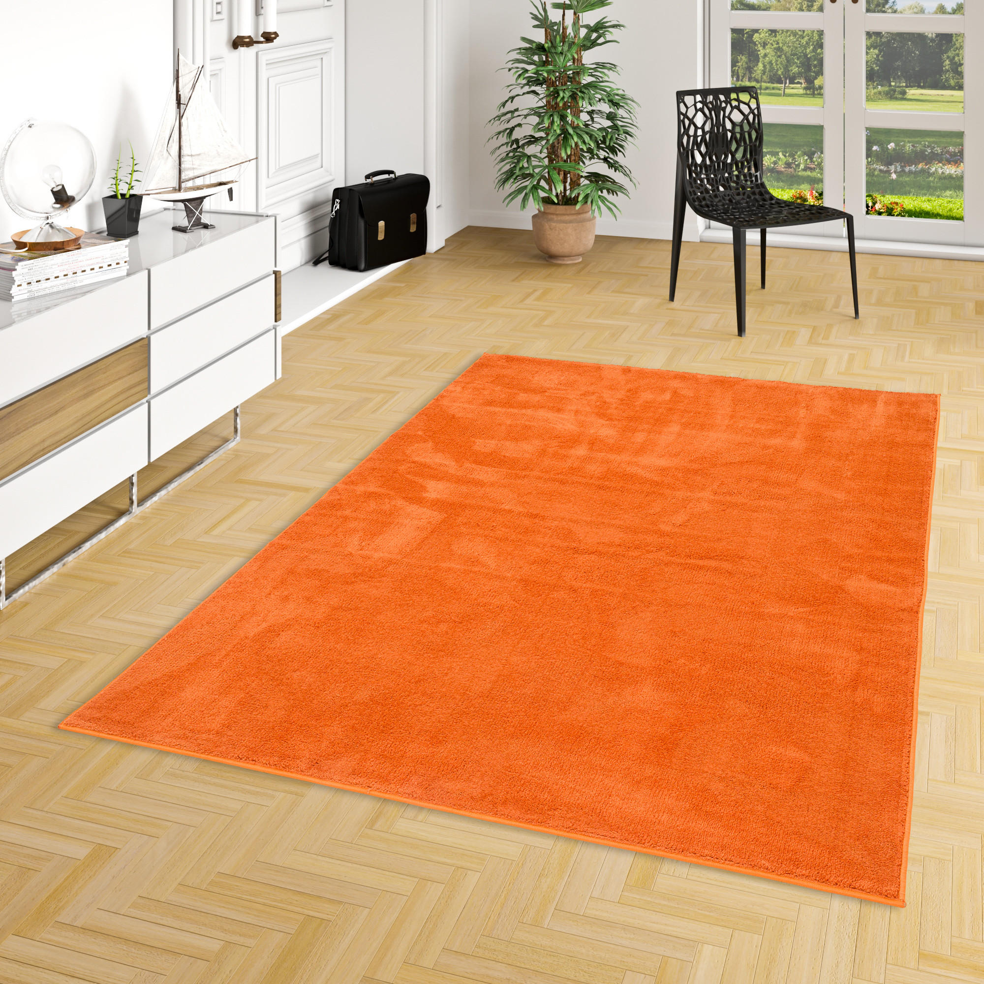 Thumbnail - Pergamon Hochflor, Orange, Textil, Rechteckig, 120x170 cm, Teppiche & Böden, Teppiche, Hochflorteppiche & Shaggys