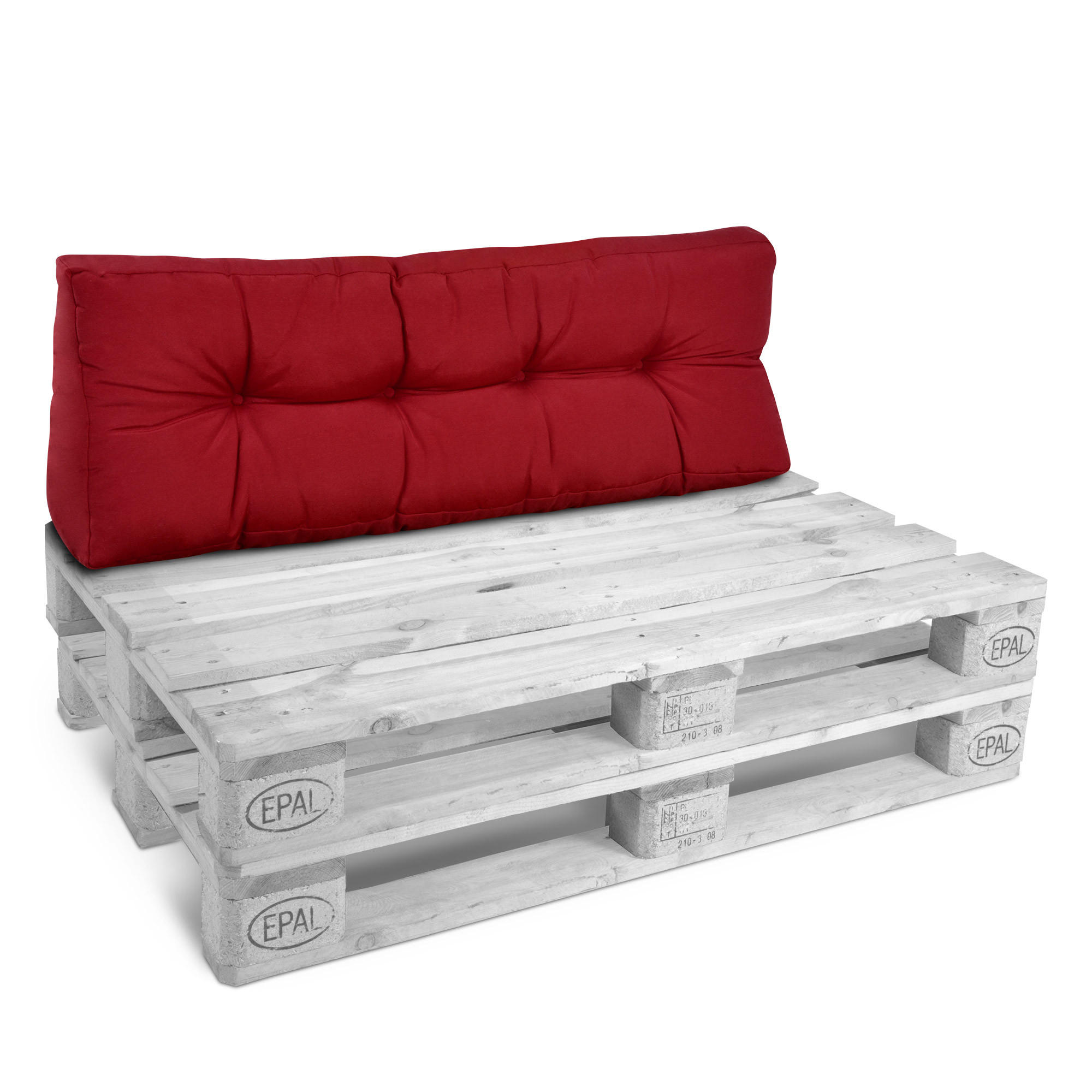 Beautissu Palettenkissen Rot 40x20x120 cm