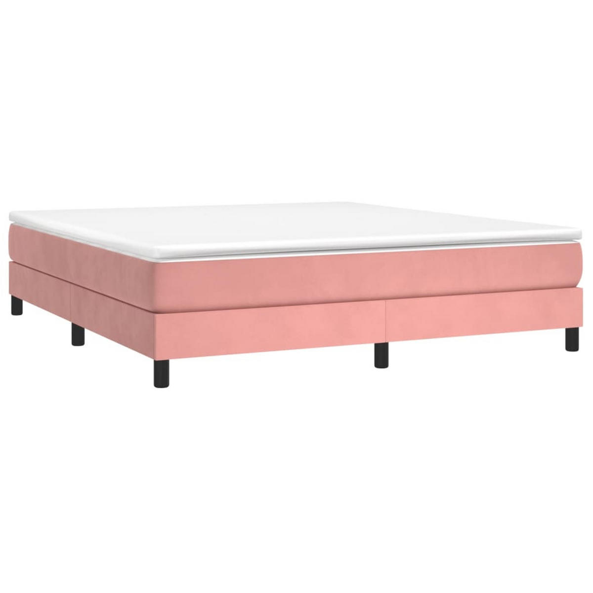BOXSPRINGBETTGESTELL Rosa 160/200 Cm Samt - Pink, Textil (160/200cm) - vidaXL